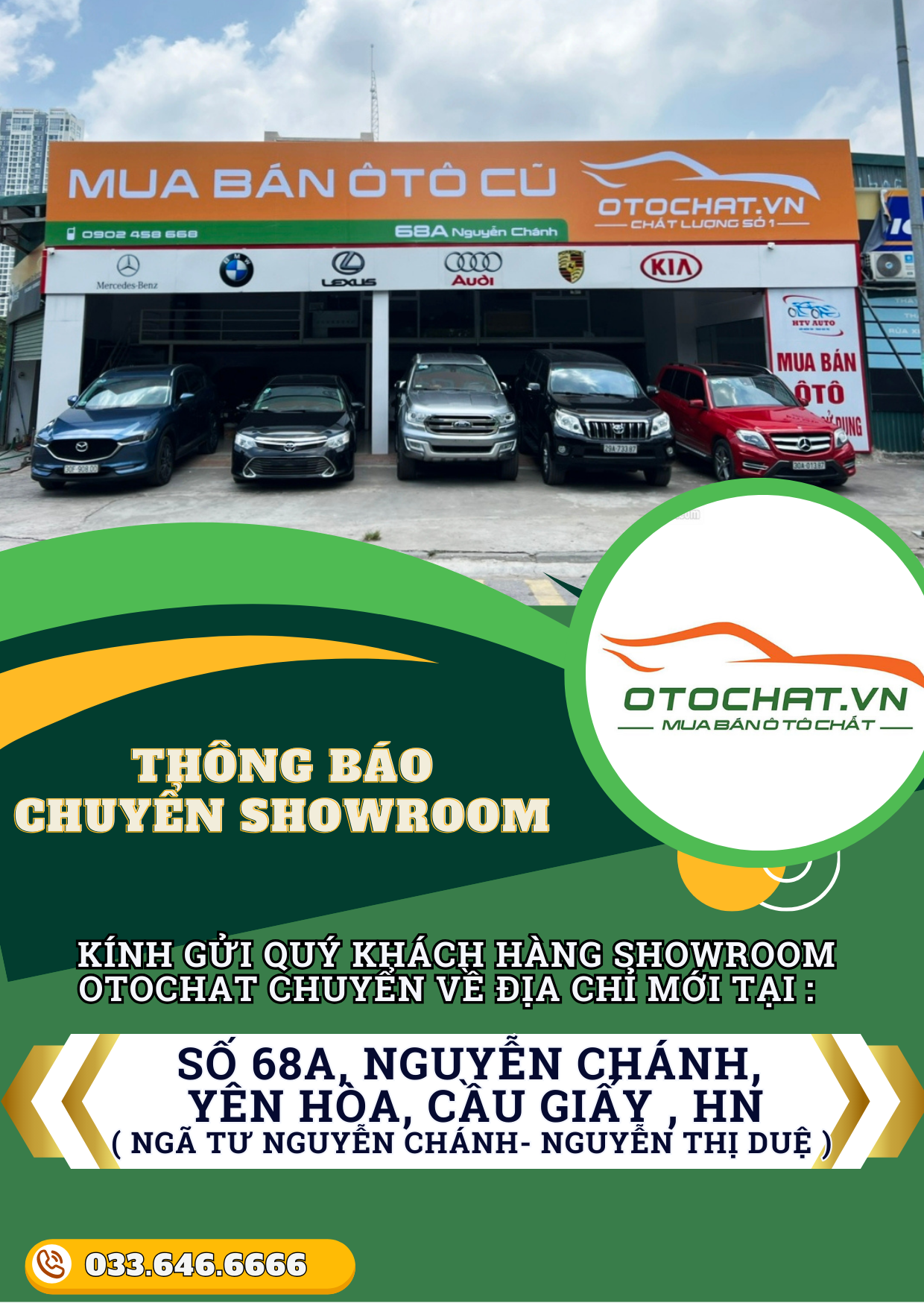 Thông báo chuyển địa điểm Showroom Otochat